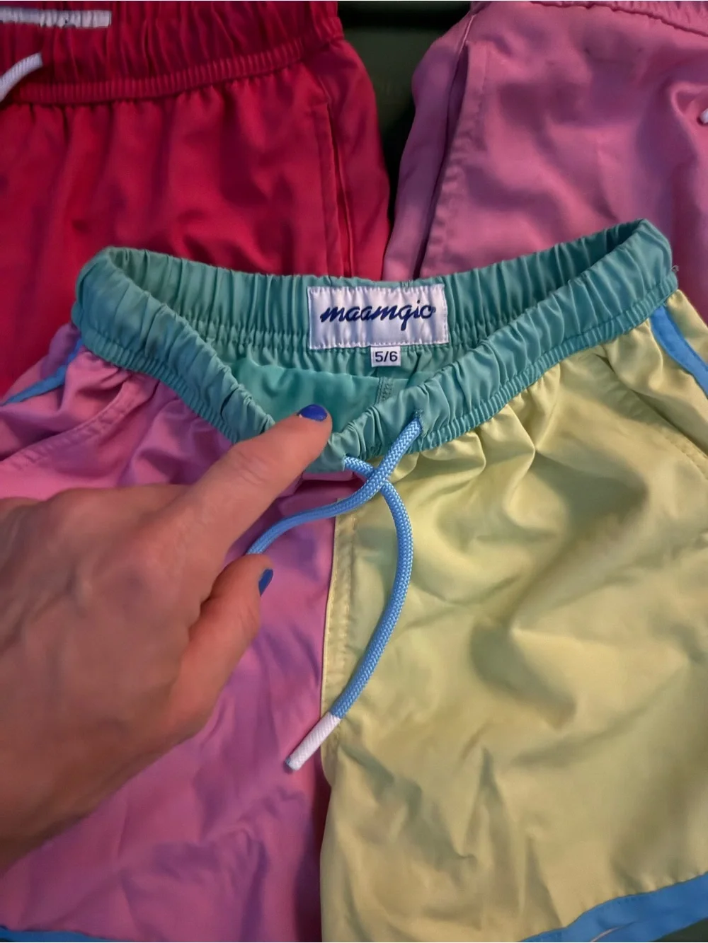 Maamgic Colorblock Pastel & Hot Pink Swim Short Bundle size 5/6